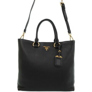 Prada Vitello Phenix Shopping Tote Shoulder Bag black